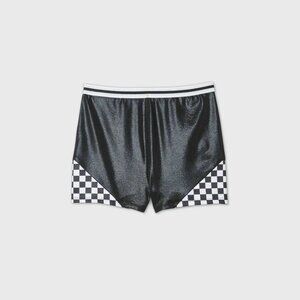 Girls' Checkered Gymnastics Shorts Size Medium More Than Magic Black